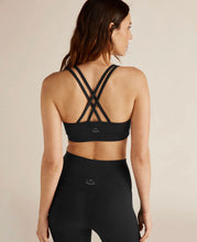 Load image into Gallery viewer, Beyond Yoga Heather Rib Criss Cross Bra In Black HR8224